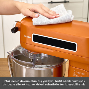 Karaca Pro Artisan Tartılı Dijital Ekran Zaman Ayarlı Döküm Hamur Yoğurma Makinesi  Sunburnt Glow 5L görseli 10