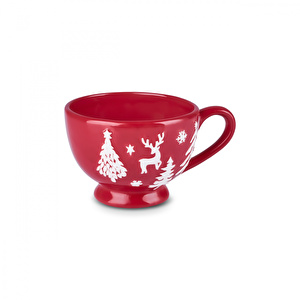 Karaca New Year Yılbaşı Snowy Çay Fincanı 440 Ml Kırmızı  görseli 3