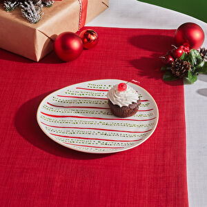 Karaca New Year Yılbaşı Kokina Green Dot Pasta Tabağı 20,5 Cm  görseli 1