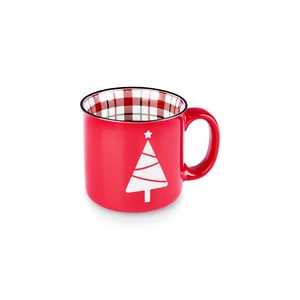 Karaca New Year Yılbaşı Ekose Pine Tree Kupa 550 Ml Kırmızı  görseli 5