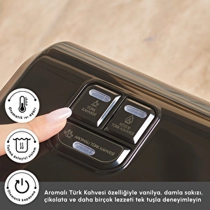 Karaca Hatır Hüp Düet Aroma İkili 10 Fincan Kapasiteli Türk Kahve Makinesi Rosegold görseli 7