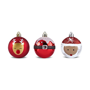 Karaca 10'lu Set Top Santa Ağaç Süsü  6 cm görseli 4