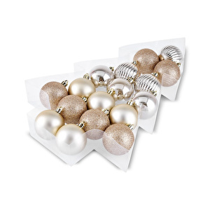 Karaca Home Karaca 17'li Set Top Ağaç Süsü Gold 6 cm