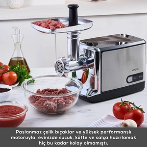 Karaca Inox Kıyma Makinesi 1201 (Salça Sucuk Sosis ve İçli Köfte Aparatlı) görseli 5