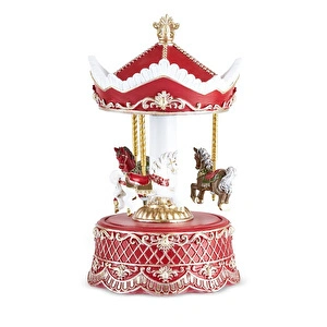 Karaca New Year Yılbaşı Carousel Hareketli ve Müzikli Obje 12,4x23 cm görseli 2
