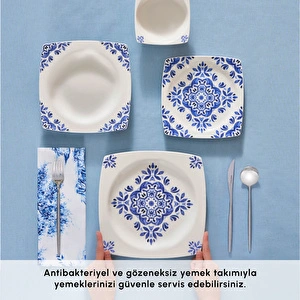 Karaca Square Bone Miranda 24 Parça 6 Kişilik Yemek Takımı görseli 4