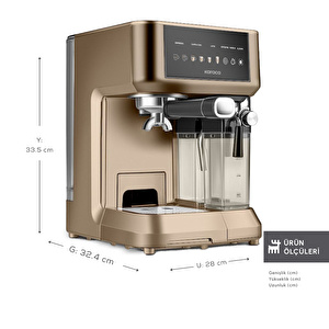 Karaca MyCaffe Barista S10 Entegre Süt Hazneli, Espresso, Latte ve Cappuccino Makinesi Walnut Brown görseli 2