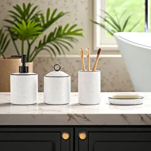 Karaca Home Karaca Lina Banyo Aksesuar Seti 4 Parça Siyah