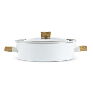 Karaca x Refika Swiss Crystal Creamy Wood Karnıyarık Tencere 26 cm görseli 2