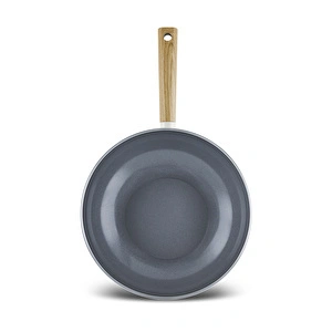 Karaca x Refika Swiss Crystal Creamy Wood Wok Tava 28 cm görseli 2