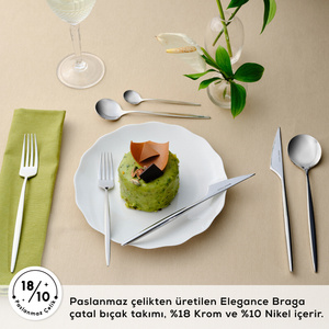 Karaca Elegance Braga Platin 12 Kişilik 84 Parça Çatal Kaşık Bıçak Takımı görseli 5