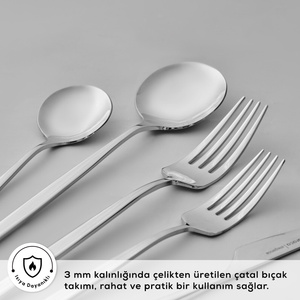 Karaca Elegance Braga Platin 12 Kişilik 84 Parça Çatal Kaşık Bıçak Takımı görseli 7