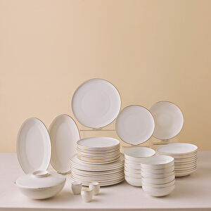 Karaca Fine Bone Meridian 55 Parça 12 Kişilik Yemek Takımı Gold