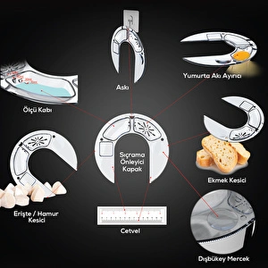 Karaca Multichef Ultra Kıyma Çekme/Sucuk-Sosis/İçli Köfte Aparatlı Hamur Yoğurma Makinesi Porcelain White 2000W 7L görseli 13