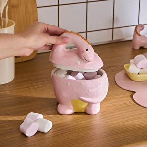 Karaca Dino Kapaklı Saklama Kabı Pembe