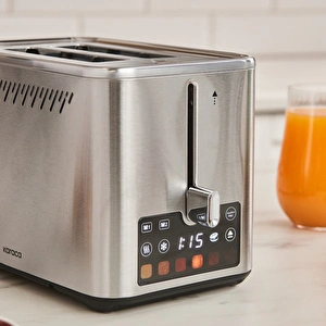 Karaca Color Touch 950W Renkli Dijital Ekranlı Inox Ekmek Kızartma Makinesi görseli 4