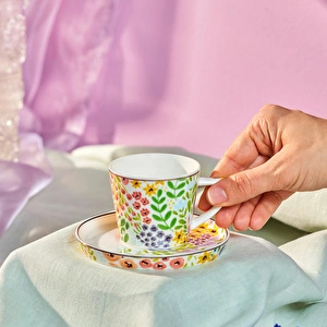 Karaca Fiore Kahve Fincanı ve Tabağı 105 ml görseli 4