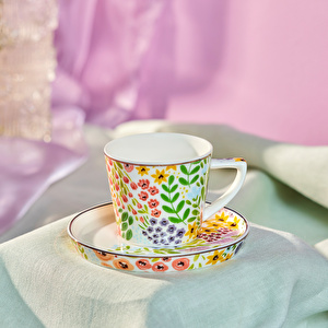 Karaca Fiore Kahve Fincanı ve Tabağı 105 ml görseli 1