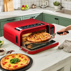 Karaca Vintage Craft Pizza Makinesi ve Fırın Red görseli 4