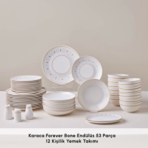 Karaca Forever Bone Endülüs 53 Parça 12 Kişilik Yemek Takımı