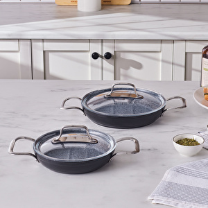 Karaca Biogranit Power-Inox Monet 4 Parça Sahan Set Siyah görseli 1