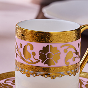 Karaca Gülfem 6 Kişilik Kahve Fincan Takımı Pembe 90 ml görseli 5