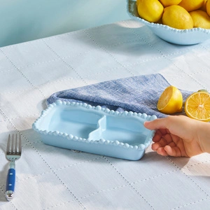 Karaca Perla Melamin Bölmeli Çerezlik Dikdörtgen 23 cm Mavi görseli 2