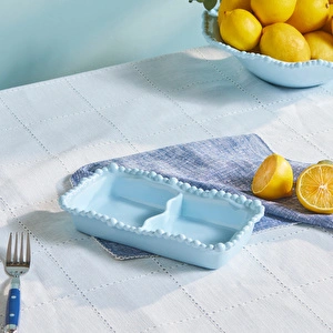 Karaca Perla Melamin Bölmeli Çerezlik Dikdörtgen 23 cm Mavi görseli 3
