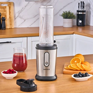 Karaca Smooth and Crush Personal Kişisel Smoothie Blender Inox görseli 1