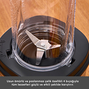 Karaca Smooth and Crush Personal Kişisel Smoothie Blender Inox görseli 7