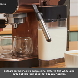 Karaca MyCaffe Barista S20 Entegre Süt Hazneli Otomatik Espresso ve Latte Makinesi Copper 900 ml 1360W görseli 7