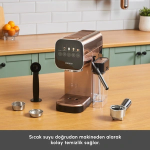 Karaca MyCaffe Barista S20 Entegre Süt Hazneli Otomatik Espresso ve Latte Makinesi Amber 900 ml 1360W görseli 11