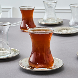 Karaca Ada 6 Kişilik 18 Parça Çay Seti Platin görseli 3