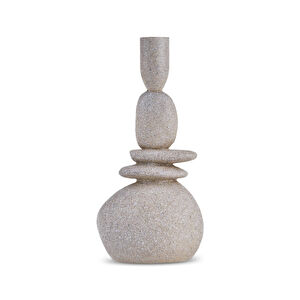 Karaca Home Alba Taş Şamdan Bej 9x7,5x23,5 cm