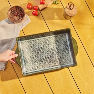 Karaca Culina Reaktif Fırın Kabı Yeşil 38 cm görseli 3