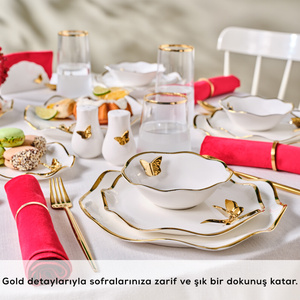 Karaca X Müge Anlı Kelebekli 25 Parça 6 Kişilik Yemek Takımı  görseli 5