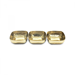 Karaca Home Loren 3'lü Mini Çerezlik Gold 24,5x8x3,5 cm