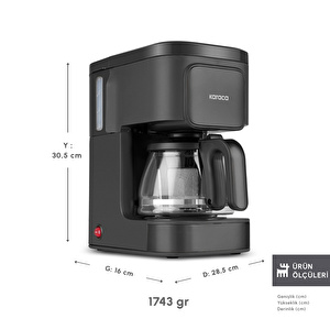Karaca Just Coffee Aroma 2 in1 Filtre Kahve Makinesi Black görseli 2