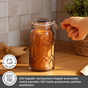 Karaca Storica Kilit Kapaklı Cam Kavanoz 1000 ml görseli 3