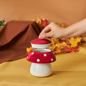 Karaca Cozy Mantar Saklama Kabı Kırmızı 520 ml