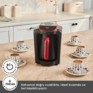 Karaca Hatır Neo 5 Fincan Kapasiteli Türk Kahve Makinesi Cranberry görseli 4