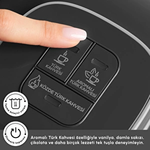 Karaca Hatır Neo 5 Fincan Kapasiteli Türk Kahve Makinesi Silver görseli 5