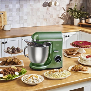 Karaca Mastermaid Chef Ultra D2000W Dijital Ekranlı Hamur Yoğurma Makinesi Emerald Green 7L görseli 1