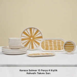 Karaca Solmar 10 Parça 4 Kişilik Kahvaltı Takımı Sarı görseli 4