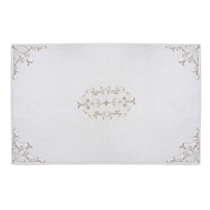Karaca Home Bianca Bej 2 Parça Dantelli Banyo Paspası (60x100 cm + 50x60 cm) görseli 2