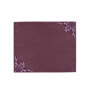 Karaca Home Bianca Mürdüm 2 Parça Dantelli Banyo Paspası (60x100 cm + 50x60 cm) görseli 3