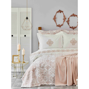 Karaca Home Celine Pudra Nakışlı Private Pamuk Wedding Set görseli 2