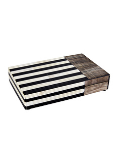 Karaca Home Black Stripe Kemik Kutu 20x13 cm görseli 1
