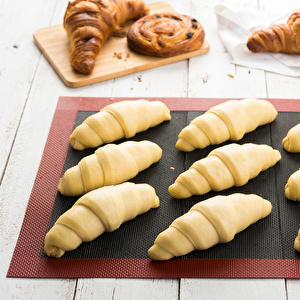 NoStik Silikon Ekmek Matı Kırmızı/Siyah görseli 1
