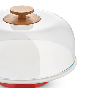 Alessi Mattina Küçük Pasta Standı Kırmızı görseli 3